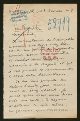 Expediente de la familia Rogeau y madame veuve van Ruymbeke Bourgois