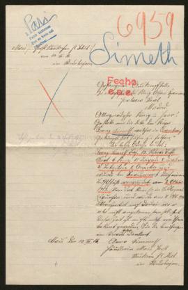 Expediente de Franz Simeth