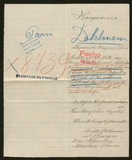 Expediente de Anton Jos. Dohlmann