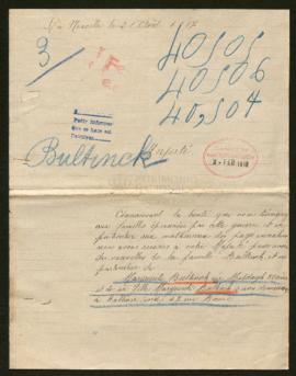 Expediente de las familias Bultinck Mestdagh, Bultinck y Clémence Bultinck Denvinter