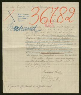 Expediente de madame Bertrand Landrieu e hijo