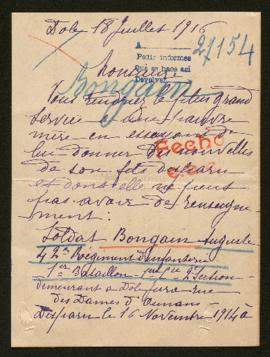 Expediente de Auguste Bongain