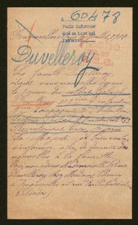 Expediente de Gabriel Duvelleroy
