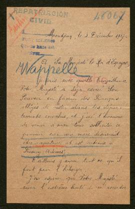 Expediente de madame veuve Pierre Wappelle