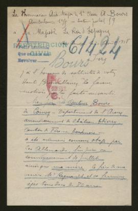 Expediente de las familias de A. Bours, Regnault y Robert