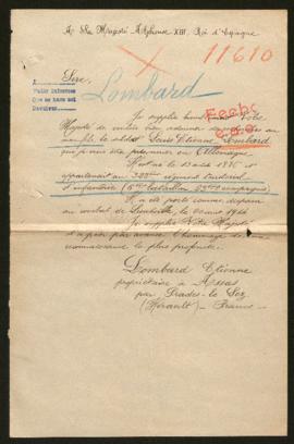 Expediente de Louis Etienne Lombard