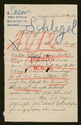 Expediente de Johann Martin Witow Schlegel