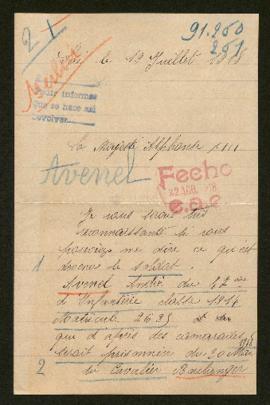 Expediente de André Louis Eugène Avenel y Julien Boulanger