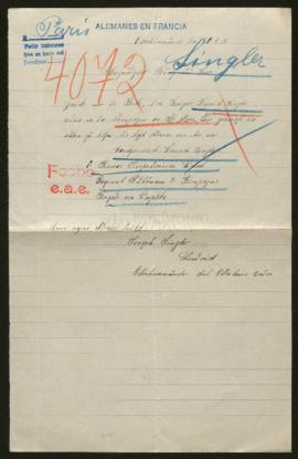 Expediente de Heinrich Singler