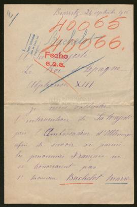 Expediente de Marie Louis Joseph Henri Bachelot y Jean Marie Geoffroy