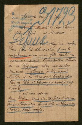 Expediente de la familia Delnesse Defaux