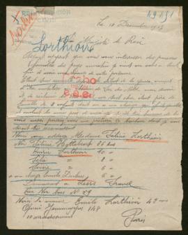 Expediente de la familia Lorthioir-Hottebeart y Emile Dubus