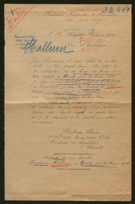 Expediente de madame Henri Halluin y sus hijos