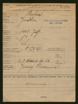 Expediente de Justin Dubois