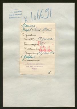 Expediente de Joseph Louis Marie Maurice