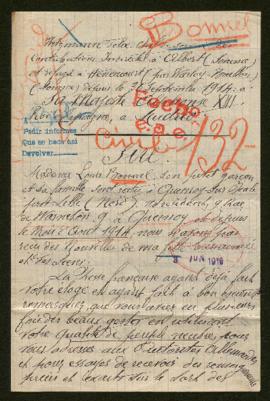 Expediente de madame Louis Bonnel y familia