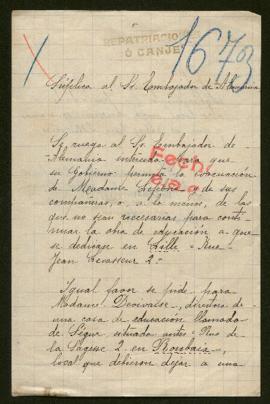 Expediente de mesdames Lefebvre y Devivaise