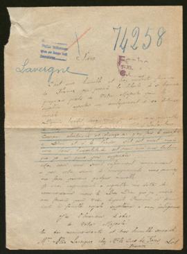 Expediente de Jean Baptiste Lavergne