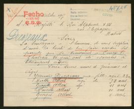 Expediente de Yvonne Decoreaux y la familia Allart