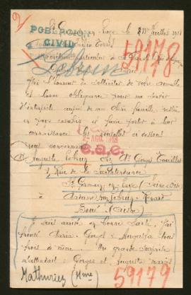 Expediente de madame Lebrun Renard y madame veuve Mathurin