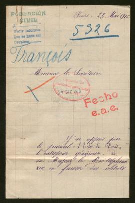 Expediente de Emile Joseph François y familia