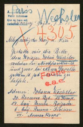 Expediente de Johann Wechsler