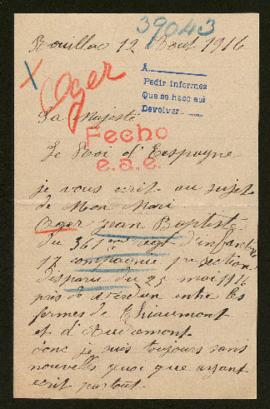 Expediente de Jean Baptiste Oger