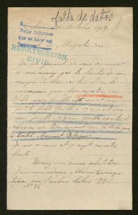 Expediente de Philomène Lefever Menu, Marie Louise Descamps y Eugénie Lefever Baccart