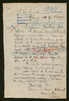 Expediente de Pierre Joseph Joncheray