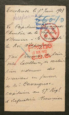 Expediente de Pierre Marie Joseph Maurice Cavaignac