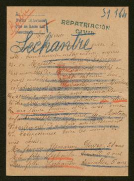 Expediente de la familia Lechantre-Dewez