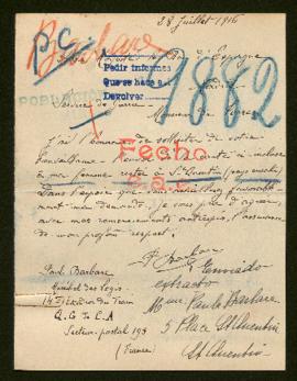 Expediente de madame Paul Barbare