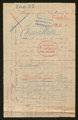 Expediente de Pierre François Louis Chevallier Curt