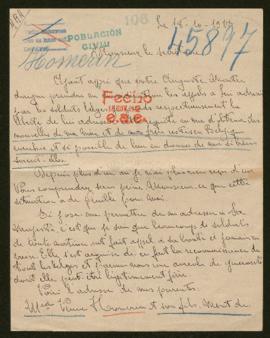 Expediente de madame veuve Homerin