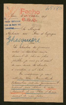 Expediente de madame veuve Ghesquiere