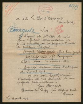 Expediente de Alfred Pierre Joseph Bourgade