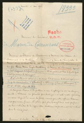 Expediente de Henri Marie Joseph Barthelémy Marin de Carranzais