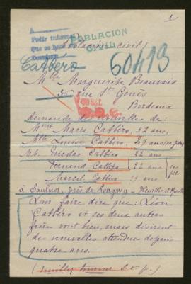 Expediente de la familia Catbéro